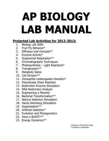 ap biology lab manual lab 111